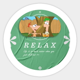 Phineas and Ferb chill out 03 Sticker